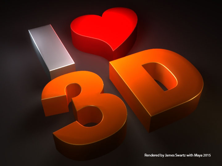 I Love 3D Logo